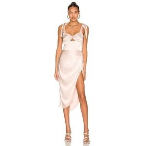 Amanda Uprichard Silk Dress Twist cut-out Self-Tie Shoulder Straps Size XS